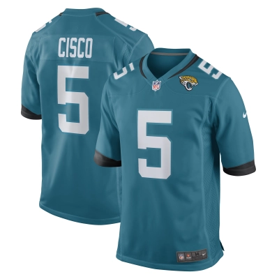 Men's Jacksonville Jaguars Andre Cisco Teal Game Player Jersey 01