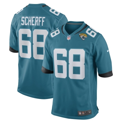 Men's Jacksonville Jaguars Brandon Scherff Teal Game Player Jersey 01
