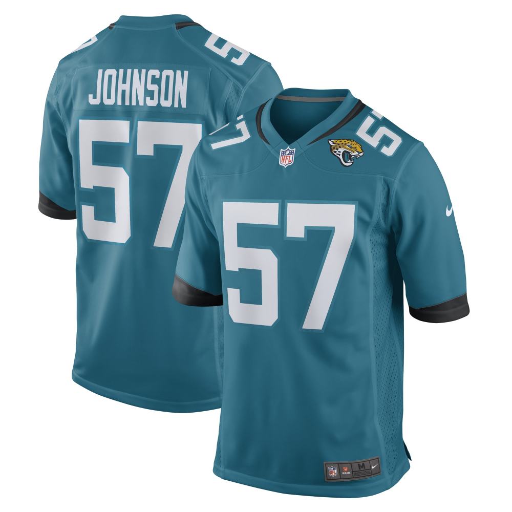 Men's Jacksonville Jaguars Caleb Johnson Teal Game Player Jersey