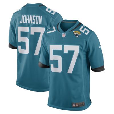 Men's Jacksonville Jaguars Caleb Johnson Teal Game Player Jersey 01