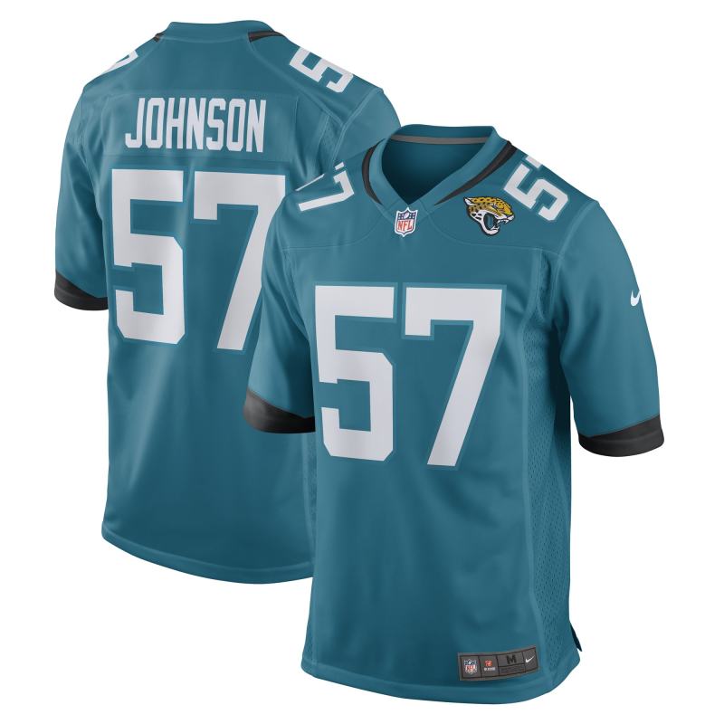 Men's Jacksonville Jaguars Caleb Johnson Teal Game Player Jersey
