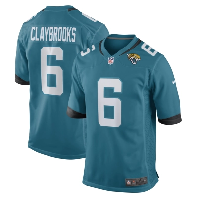 Men's Jacksonville Jaguars Chris Claybrooks Teal Game Player Jersey 01