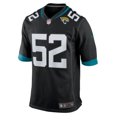 Men's Jacksonville Jaguars DaVon Hamilton Black Game Jersey 02