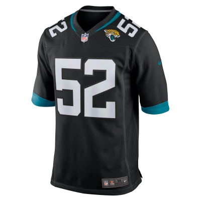 Men's Jacksonville Jaguars DaVon Hamilton Black Game Jersey 02