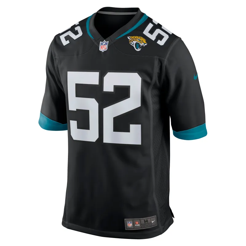 Men's Jacksonville Jaguars DaVon Hamilton Black Game Jersey