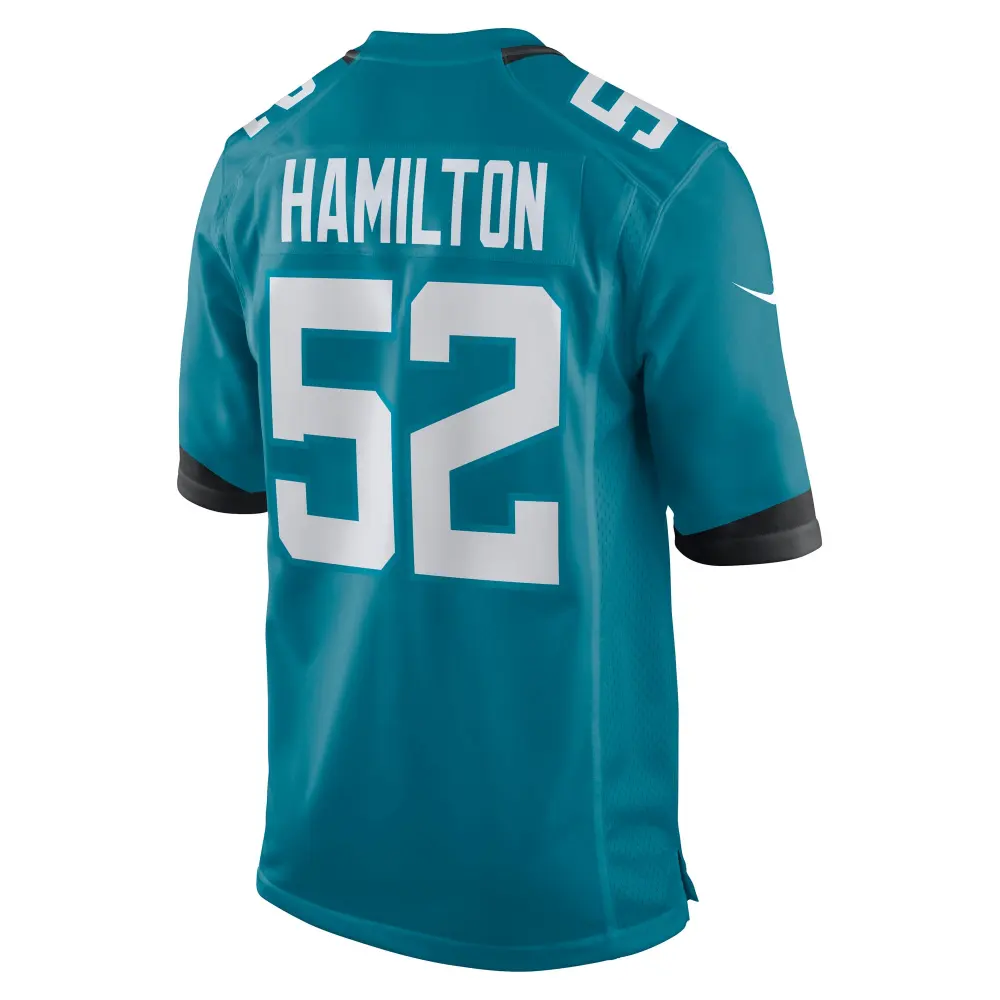 Men's Jacksonville Jaguars DaVon Hamilton Teal Game Jersey