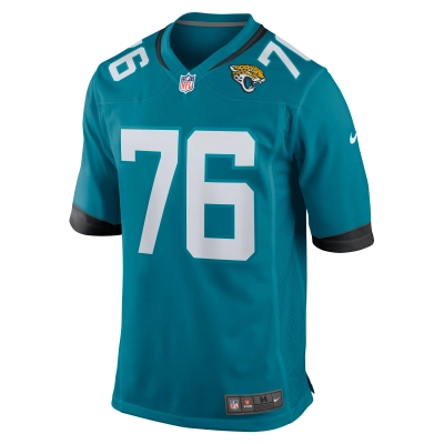 Men's Jacksonville Jaguars Ezra Cleveland  Teal Game Jersey 02