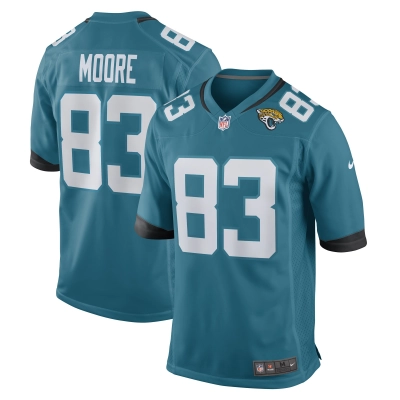 Men's Jacksonville Jaguars Jaylon Moore Teal Game Player Jersey 01