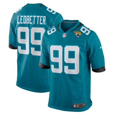 Men's Jacksonville Jaguars Jeremiah Ledbetter Teal Home Game Player Jersey 01