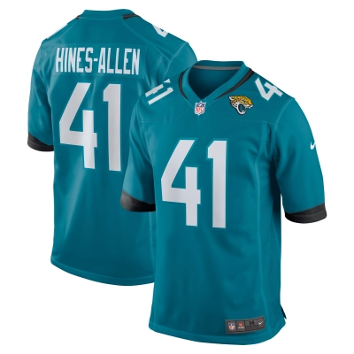 Men's Jacksonville Jaguars Josh Hines-Allen Teal Player Game Jersey 01