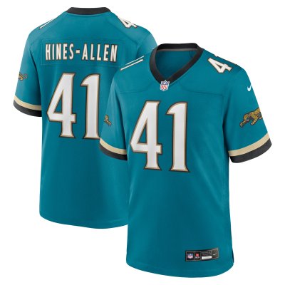 Men's Jacksonville Jaguars Josh Hines-Allen Teal Prowler Throwback Player Game Jersey 01