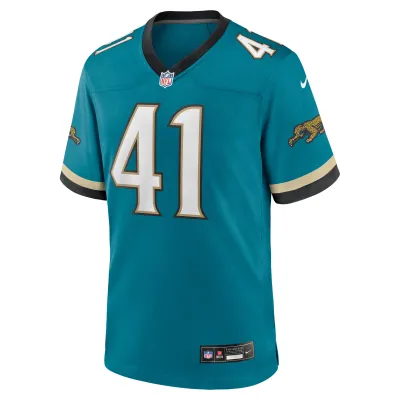 Men's Jacksonville Jaguars Josh Hines-Allen Teal Prowler Throwback Player Game Jersey 02