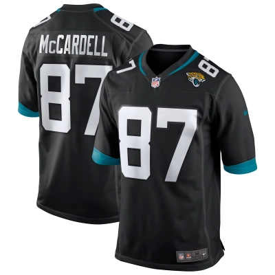 Men's Jacksonville Jaguars Keenan McCardell Black Game Retired Player Jersey 01