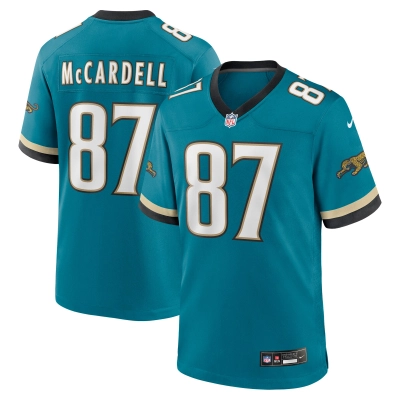Men's Jacksonville Jaguars Keenan McCardell Teal Prowler Throwback Retired Player Game Jersey 01