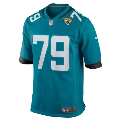 Men's Jacksonville Jaguars Luke Fortner Teal Game Jersey 02