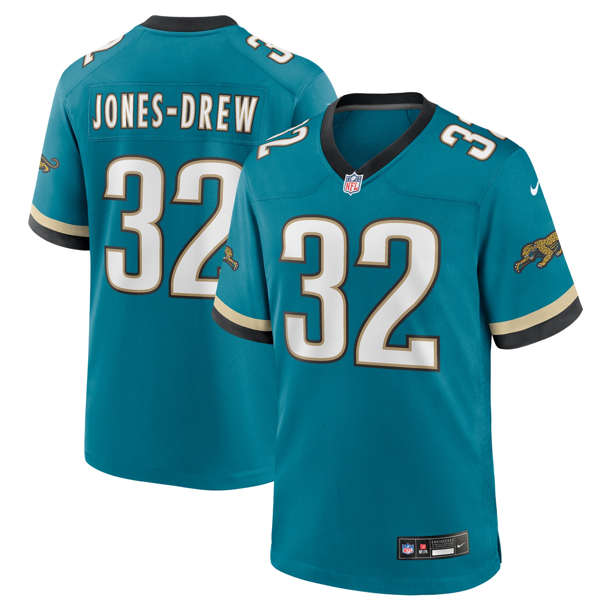 Men's Jacksonville Jaguars Maurice Jones-Drew Teal Prowler Throwback Retired Player Game Jersey