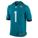 Men's Jacksonville Jaguars Number 1 Groom Teal Game Jersey