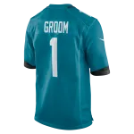 Men's Jacksonville Jaguars Number 1 Groom Teal Game Jersey