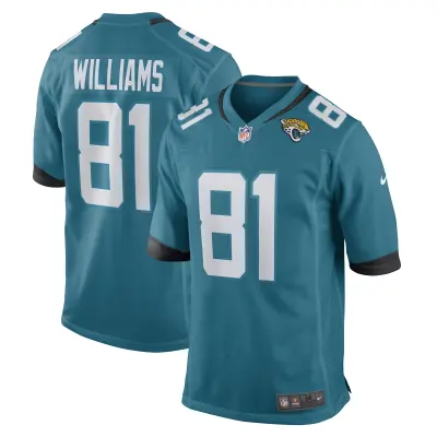 Men's Jacksonville Jaguars Seth Williams Teal Game Player Jersey 01
