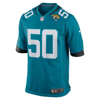 Men's Jacksonville Jaguars Shaquille Quarterman Teal Game Jersey 02