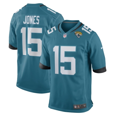 Men's Jacksonville Jaguars Tim Jones Teal Game Player Jersey 01