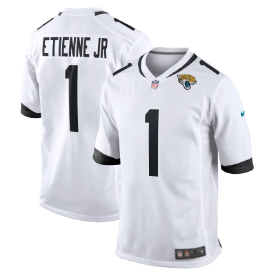 Men's Jacksonville Jaguars Travis Etienne Jr. White Game Player Jersey 01