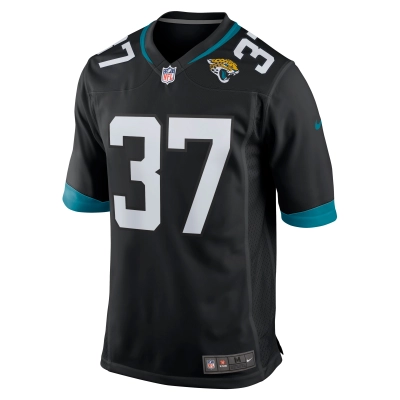 Men's Jacksonville Jaguars Tre Herndon Black Game Jersey 02