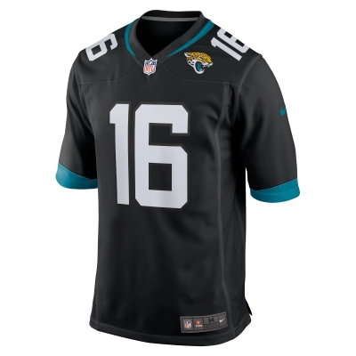 Men's Jacksonville Jaguars Trevor Lawrence Black Alternate Game Jersey 02