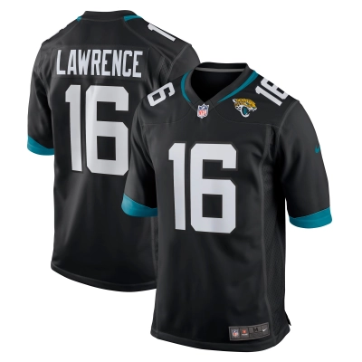 Men's Jacksonville Jaguars Trevor Lawrence Black Alternate Player Game Jersey 01