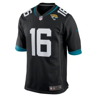 Men's Jacksonville Jaguars Trevor Lawrence Black Alternate Player Game Jersey 02