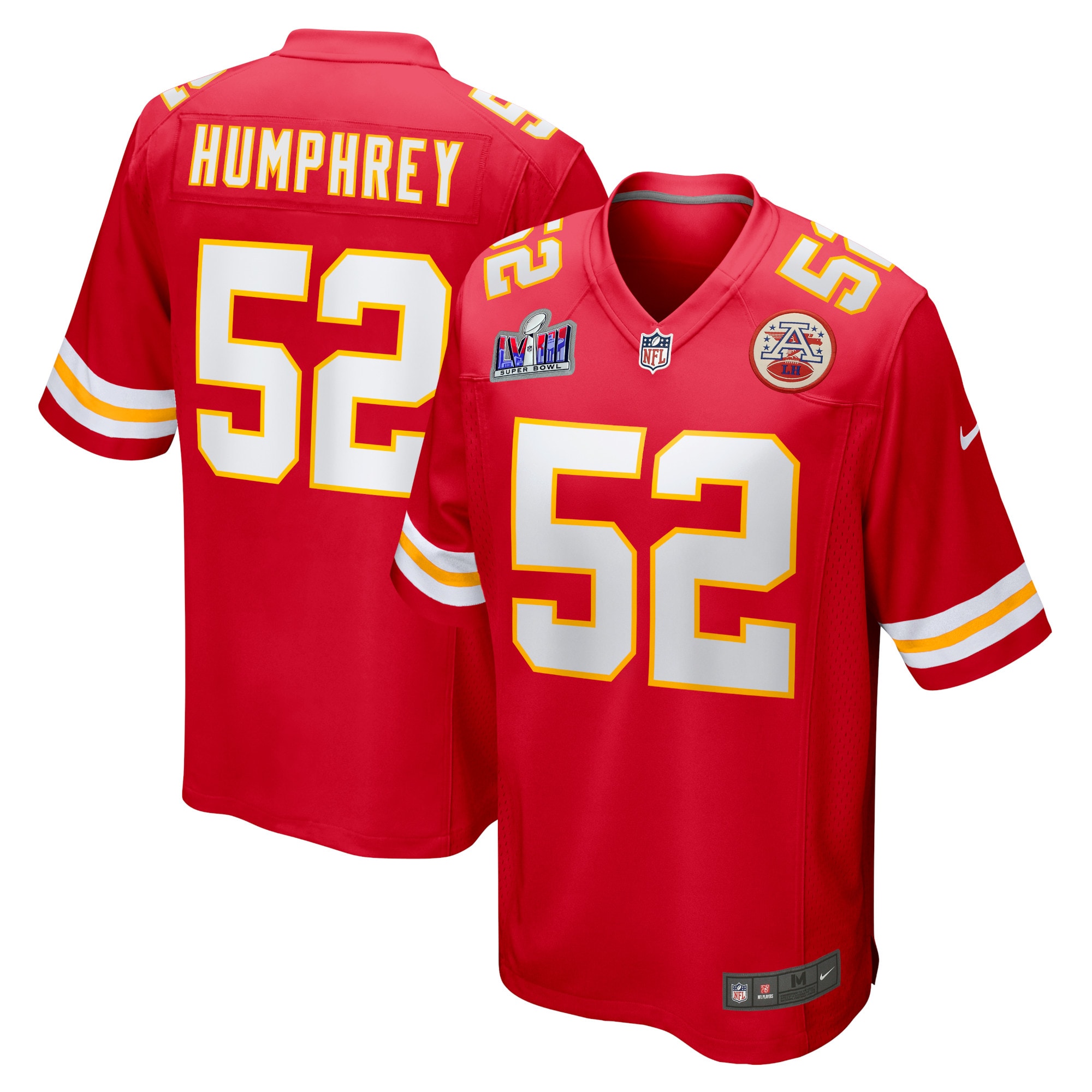 Men's Kansas City Chiefs Creed Humphrey Red Super Bowl LVIII Game Jersey