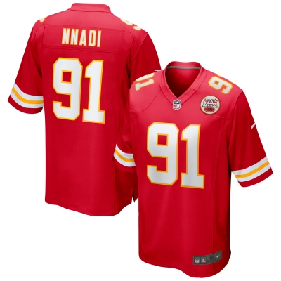 Men's Kansas City Chiefs Derrick Nnadi Red Game Jersey 01