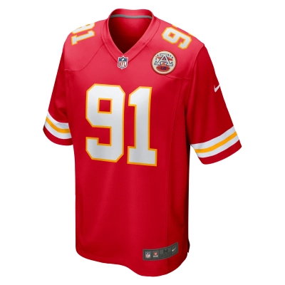 Men's Kansas City Chiefs Derrick Nnadi Red Game Jersey 02