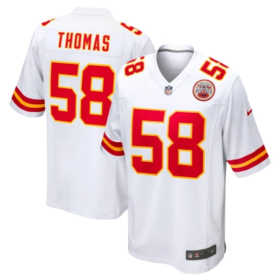 Men's Kansas City Chiefs Derrick Thomas White Retired Player Game Jersey 01