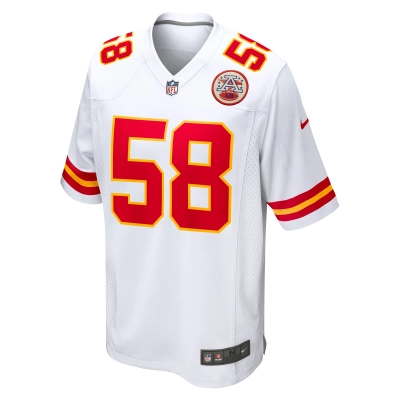 Men's Kansas City Chiefs Derrick Thomas White Retired Player Game Jersey 02