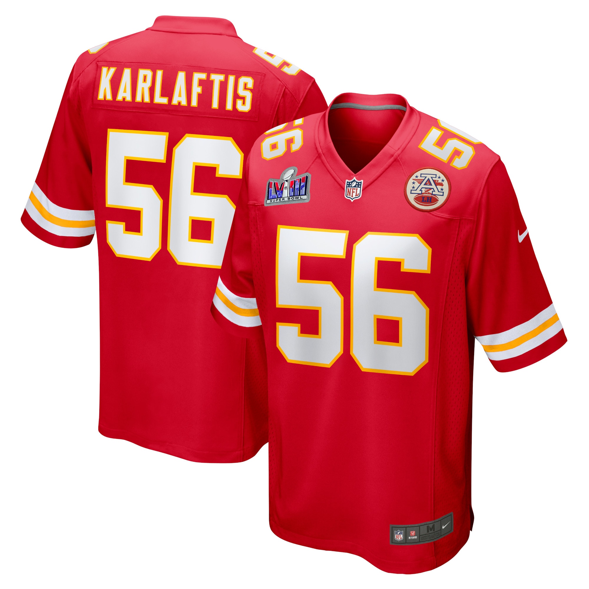 Men's Kansas City Chiefs George Karlaftis Red Super Bowl LVIII Game Jersey