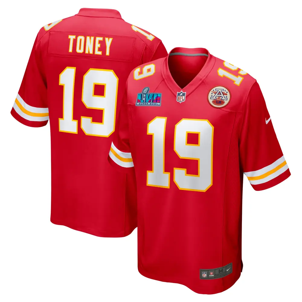 Men's Kansas City Chiefs Kadarius Toney Red Super Bowl LVII (2022 Season) Patch Game Jersey