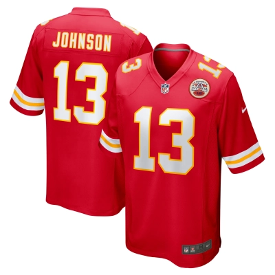 Men's Kansas City Chiefs Nazeeh Johnson Red Game Player Jersey 01