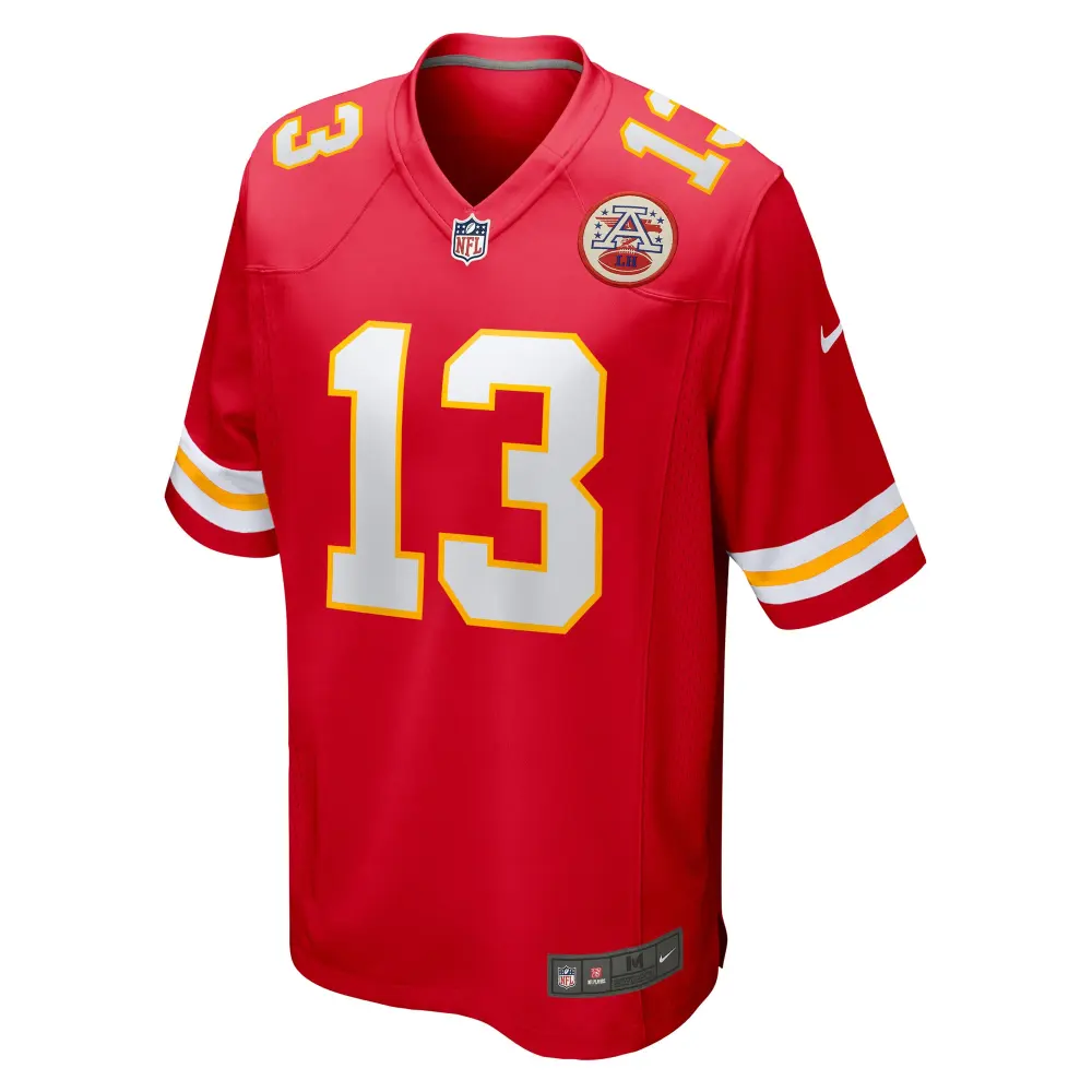 Men's Kansas City Chiefs Nazeeh Johnson Red Game Player Jersey