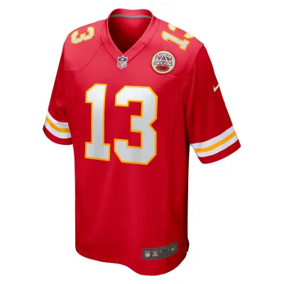 Men's Kansas City Chiefs Nazeeh Johnson Red Game Player Jersey 02
