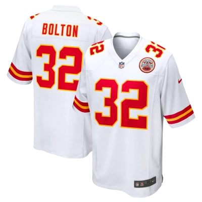 Men's Kansas City Chiefs Nick Bolton White Away Game Player Jersey 01