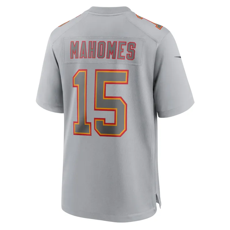 Men's Kansas City Chiefs Patrick Mahomes Gray Super Bowl LVIII Atmosphere Fashion Game Jersey
