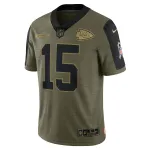 Men's Kansas City Chiefs Patrick Mahomes Olive Salute To Service Limited Player Jersey