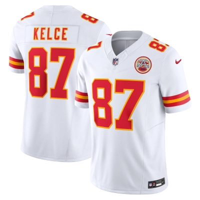 Men's Kansas City Chiefs Travis Kelce White Vapor F.U.S.E. Limited Jersey 01
