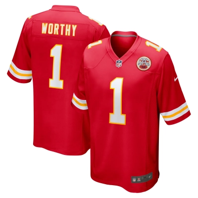 Men's Kansas City Chiefs Xavier Worthy Red 2024 NFL Draft First Round Pick Player Game Jersey 01
