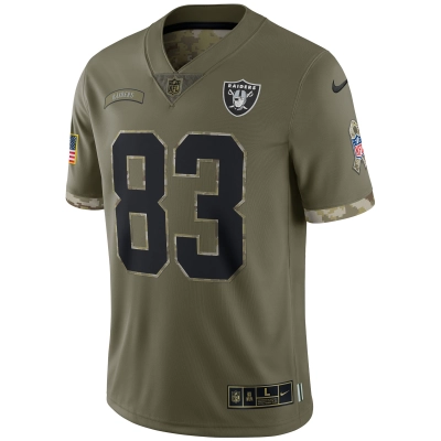 Men's Las Vegas Raiders Olive 2022 Salute To Service Limited Jersey 02