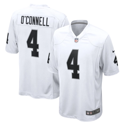 Men's Las Vegas Raiders Aidan O'Connell White Game Jersey 01