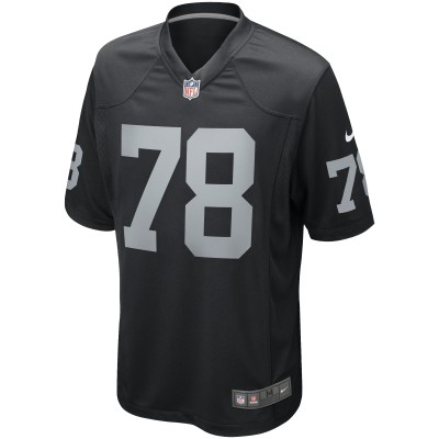 Men's Las Vegas Raiders Art Shell Black Game Retired Player Jersey 02