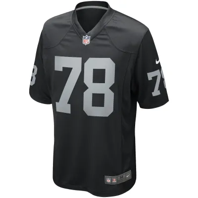 Men's Las Vegas Raiders Art Shell Black Game Retired Player Jersey 02