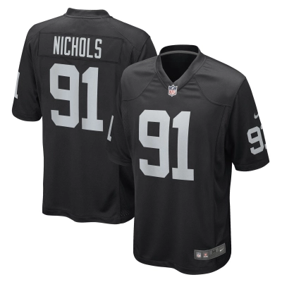 Men's Las Vegas Raiders Bilal Nichols Black Game Player Jersey 01